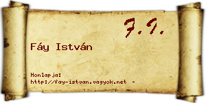 Fáy István névjegykártya